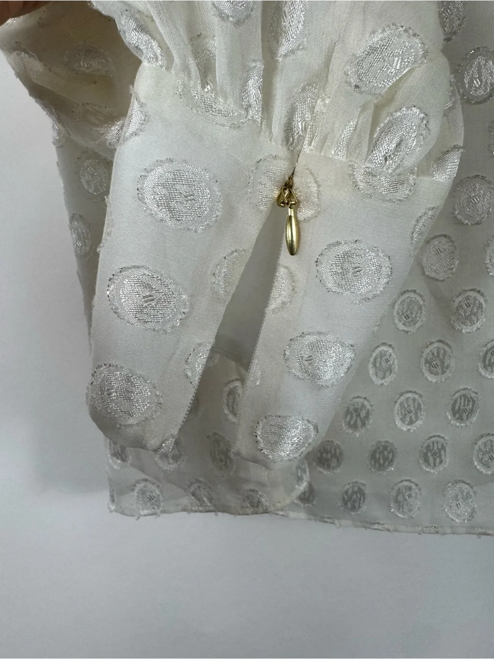 Lilly Pulitzer Swiss Dot Blouse Medium‎ Clean Girl Preppy Quiet Luxury Romantic